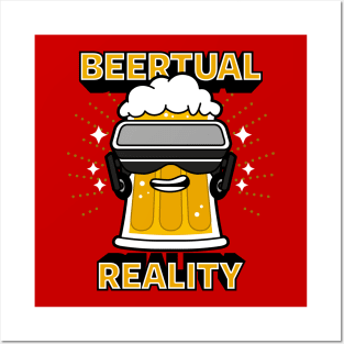 Beertual Reality Funny Cute Virtual Reality VR Meme Gift For Beer Lovers Posters and Art